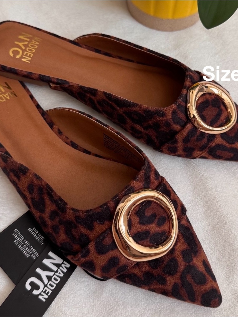 Madden NYC Women's Pointed Toe Mules, Size 8, Leopard